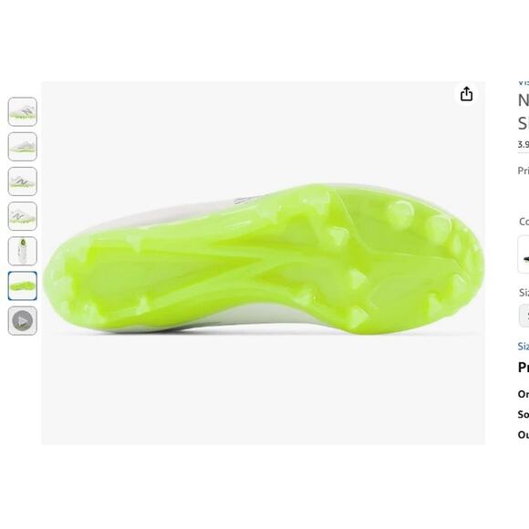 Mens 7 New Balance Men's Rush V4 Low Lacrosse Shoe Molded Cleats Shoes - Picture 5 of 8